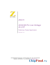 Datasheet Z86D7308FSC manufacturer Zilog