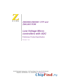 Datasheet Z86D991 manufacturer Zilog