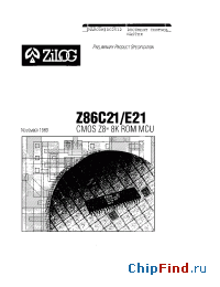 Datasheet Z86E2116VSC manufacturer Zilog