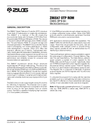 Datasheet Z86E4700ZDP manufacturer Zilog