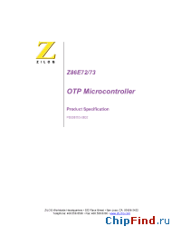 Datasheet Z86E7316PSC manufacturer Zilog