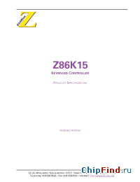 Datasheet Z86K1505PSC manufacturer Zilog
