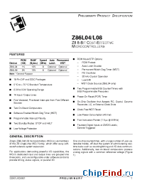 Datasheet Z86L0408SSC manufacturer Zilog