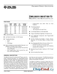 Datasheet Z86L7308FSC manufacturer Zilog