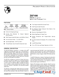 Datasheet Z87100 manufacturer Zilog