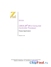 Datasheet Z8723304SEC manufacturer Zilog