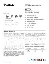 Datasheet Z89331 manufacturer Zilog