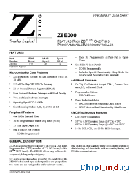 Datasheet Z8E00010SSC manufacturer Zilog