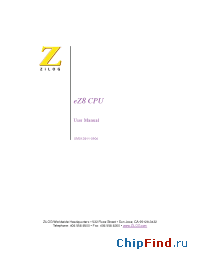 Datasheet Z8F012A manufacturer Zilog