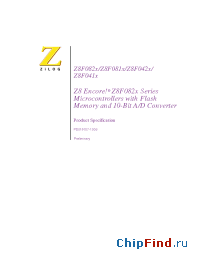 Datasheet Z8F0421HH020SC manufacturer Zilog