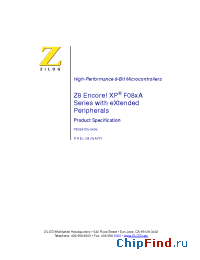 Datasheet Z8F081ASH020EC manufacturer Zilog