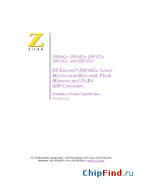 Datasheet Z8F6421 manufacturer Zilog