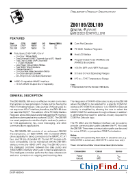 Datasheet Z8L18920FSC manufacturer Zilog
