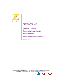 Datasheet Z8L382 manufacturer Zilog