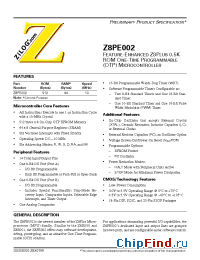 Datasheet Z8PE002CZ010EC manufacturer Zilog