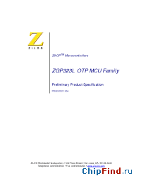 Datasheet ZGP323LAH2004C manufacturer Zilog