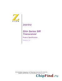 Datasheet ZHC1810 manufacturer Zilog