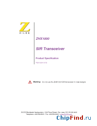 Datasheet ZHX1000 manufacturer Zilog