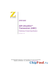 Datasheet ZHX1203 manufacturer Zilog