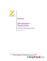 Datasheet ZHX1403MA115THTR manufacturer Zilog