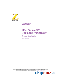Datasheet ZHX1820TV115TH manufacturer Zilog