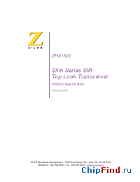 Datasheet ZHX1820TV115XHTR manufacturer Zilog