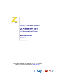 Datasheet ZLP12840OPTMCU manufacturer Zilog
